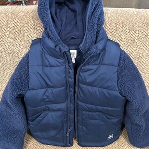GAP Kids Navy Hooded Vest Jacket